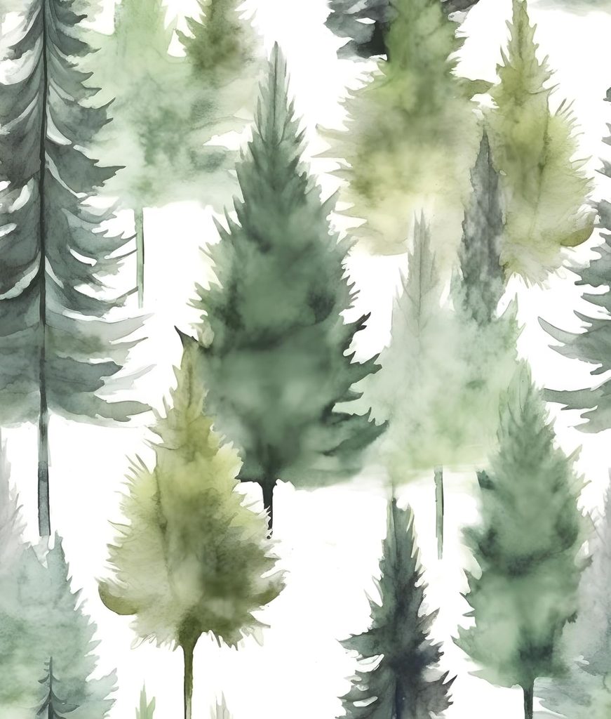 Misty Pine Forest Peel and Stick Wallpaper