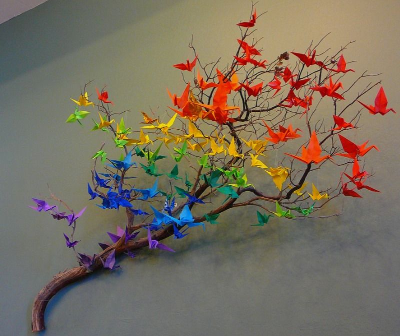 Rainbow Wall Hanging with Bough