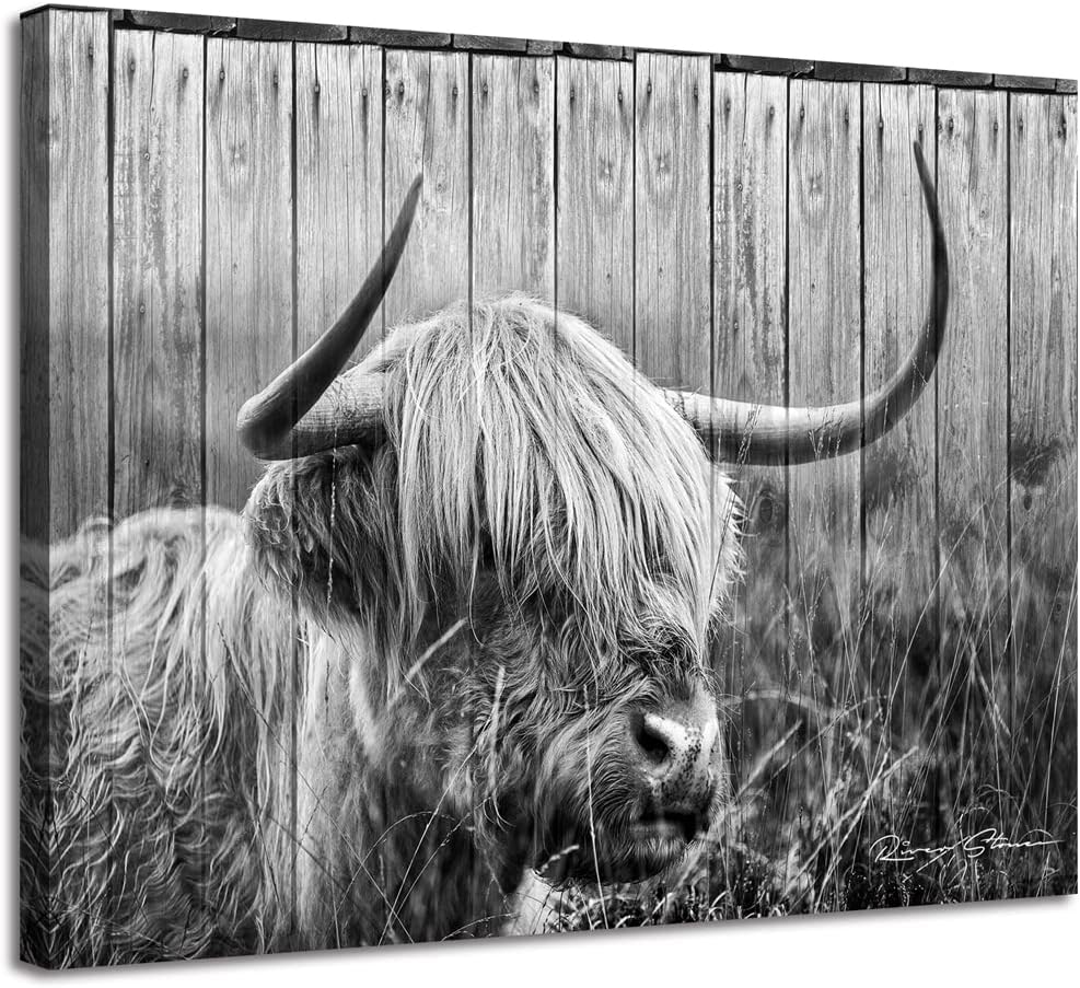 Woxfcart Highland Cow Rustic Wall Decoration