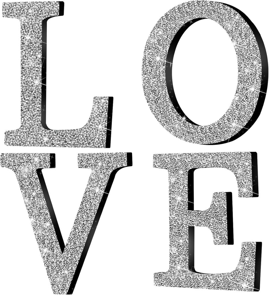 Shiny Letter Crystals Diamond Wall Decor