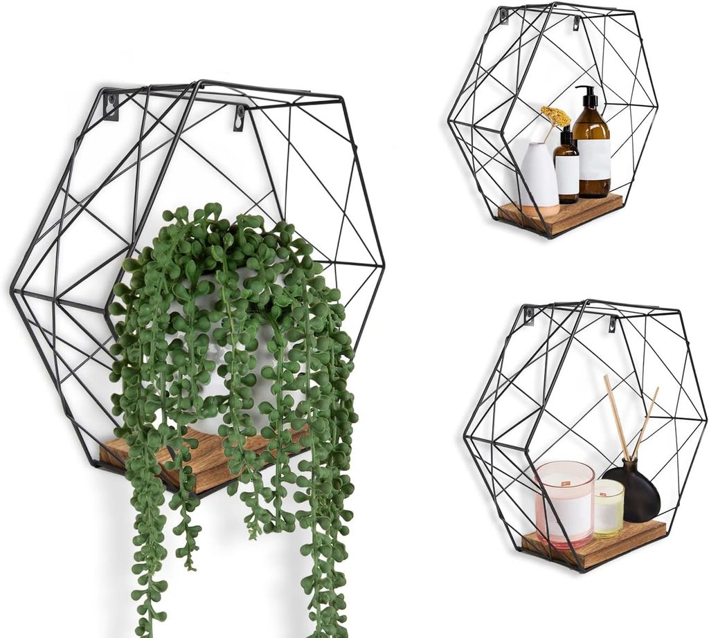 Comfify Wall Mounted Honeycomb Floating Shelves