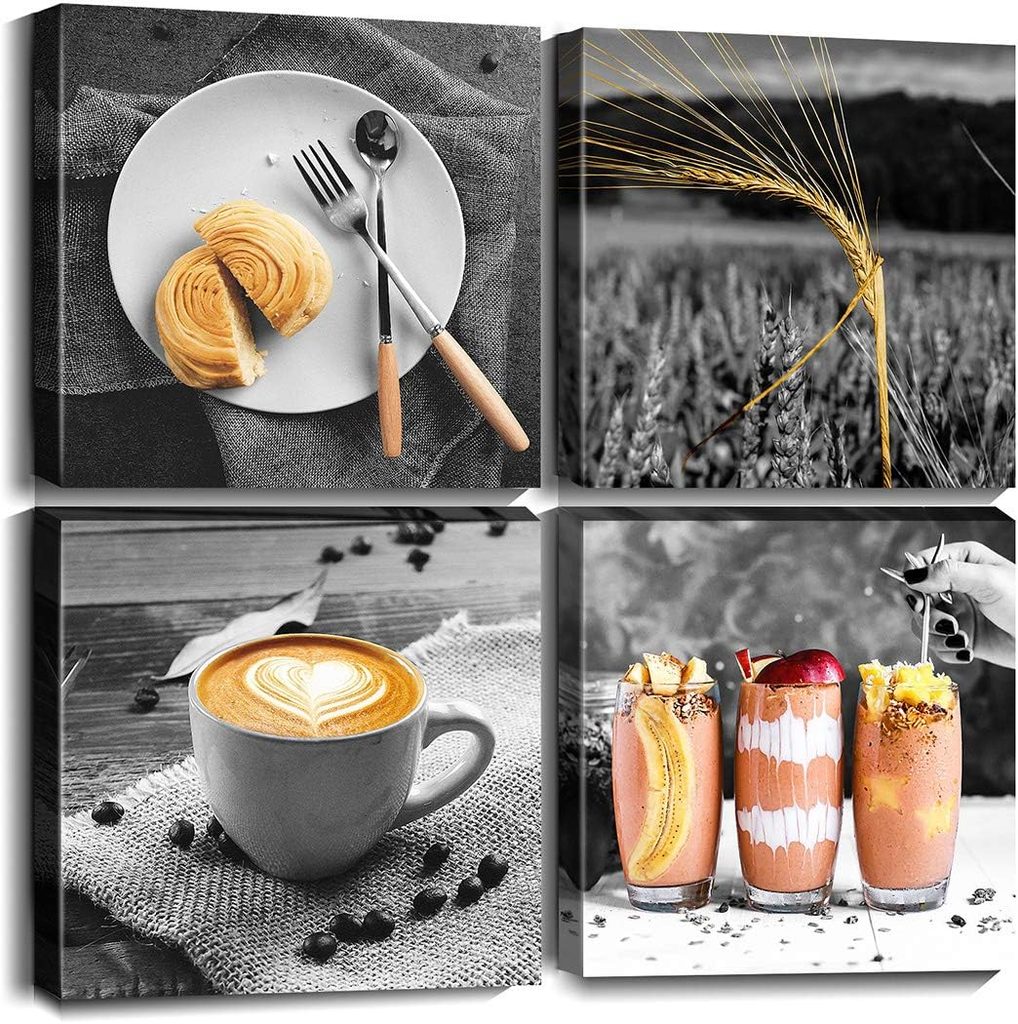 Black & White Canvas Coffee Art