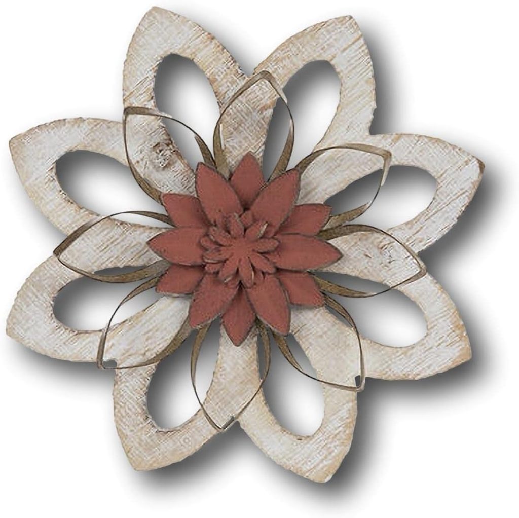 Gerson Whitewashed Metal Wood Wall Decor