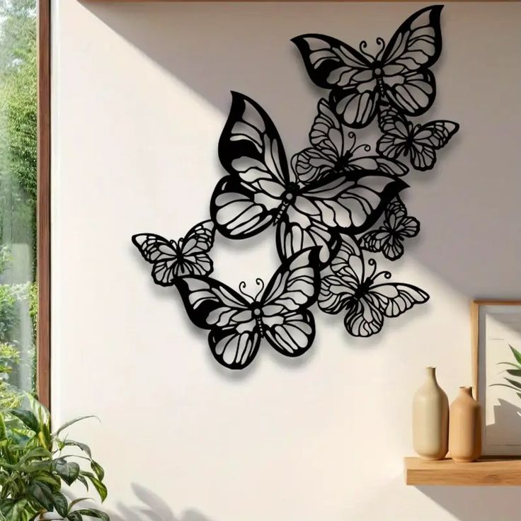 Layered Metal Butterfly Installation
