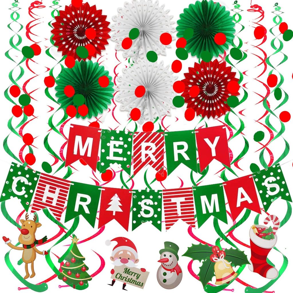 Hanging Paper Merry Christmas Banner