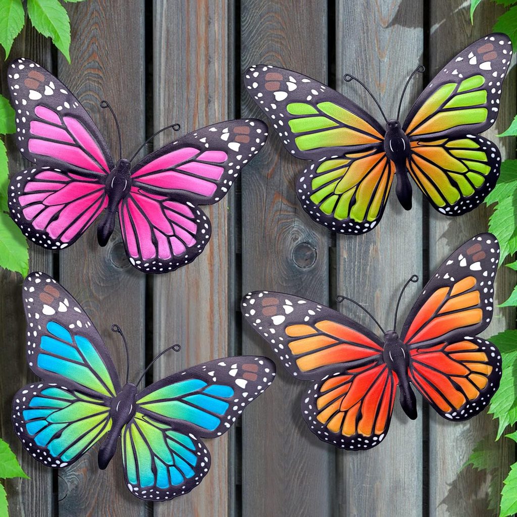 EOORAU Metal Butterfly Wall Art Outdoor Decor