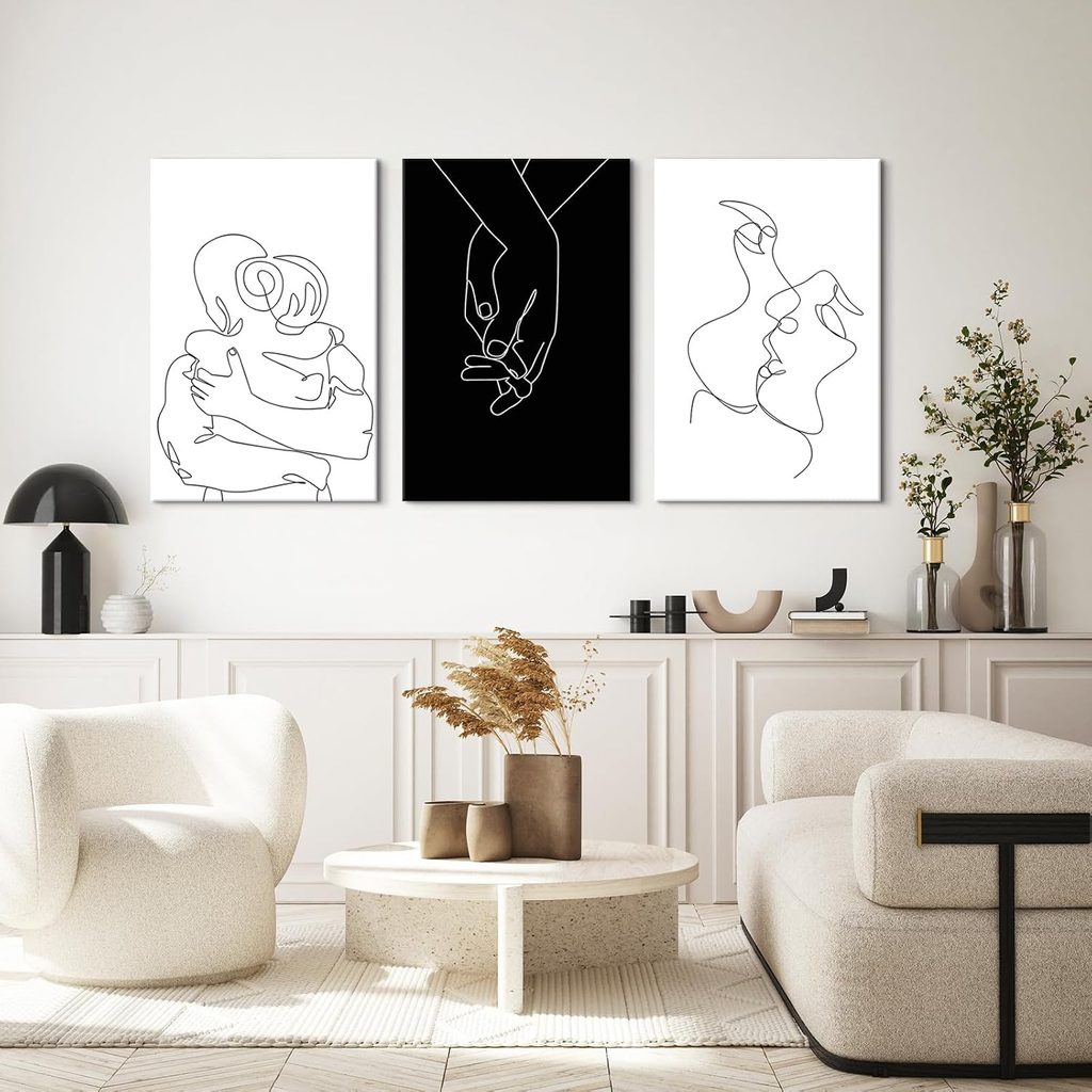 Couple's Line Minimalist Wall Poster Art for Bedroom