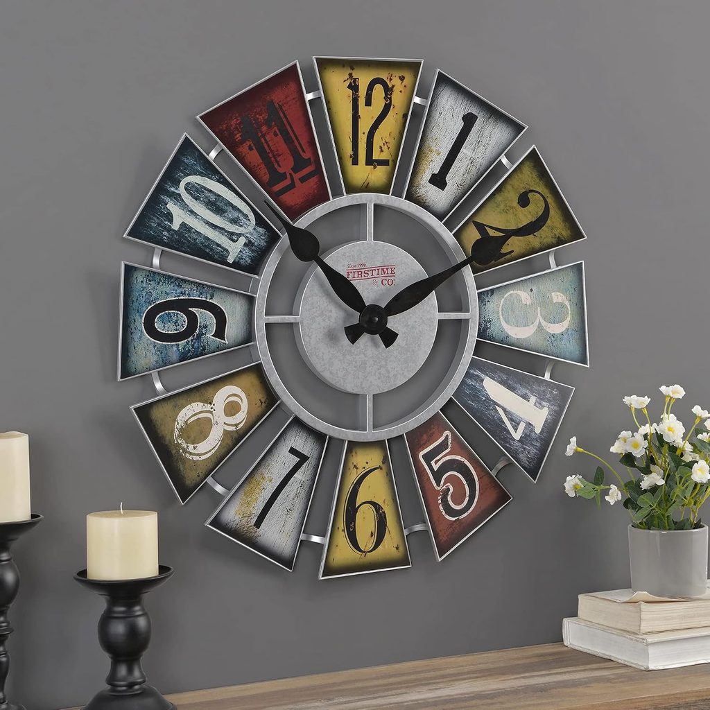 Farmhouse Windmill Crafted Wall Clock