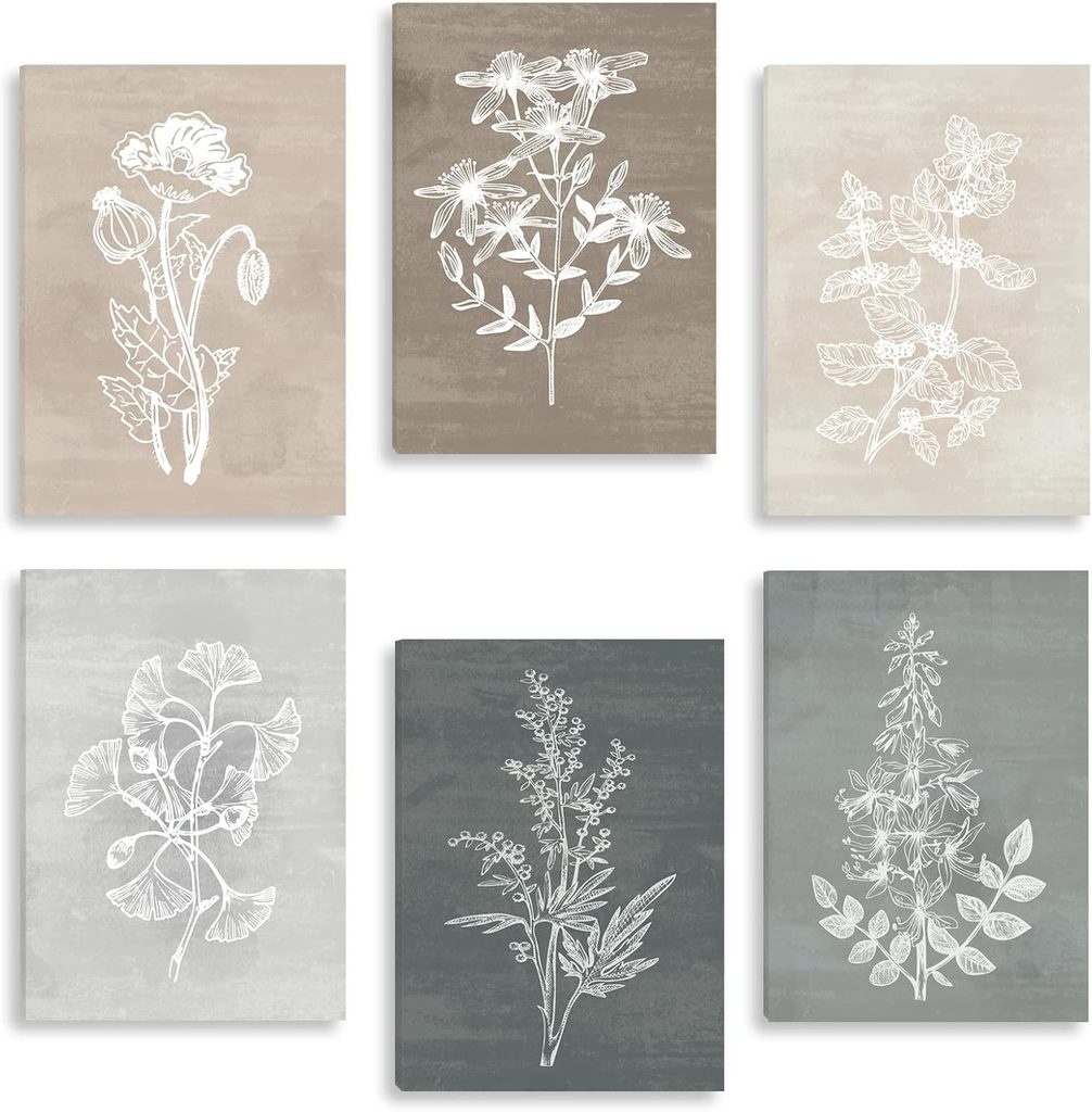 BINCUE Botanical Rustic Farmhouse Wall Art