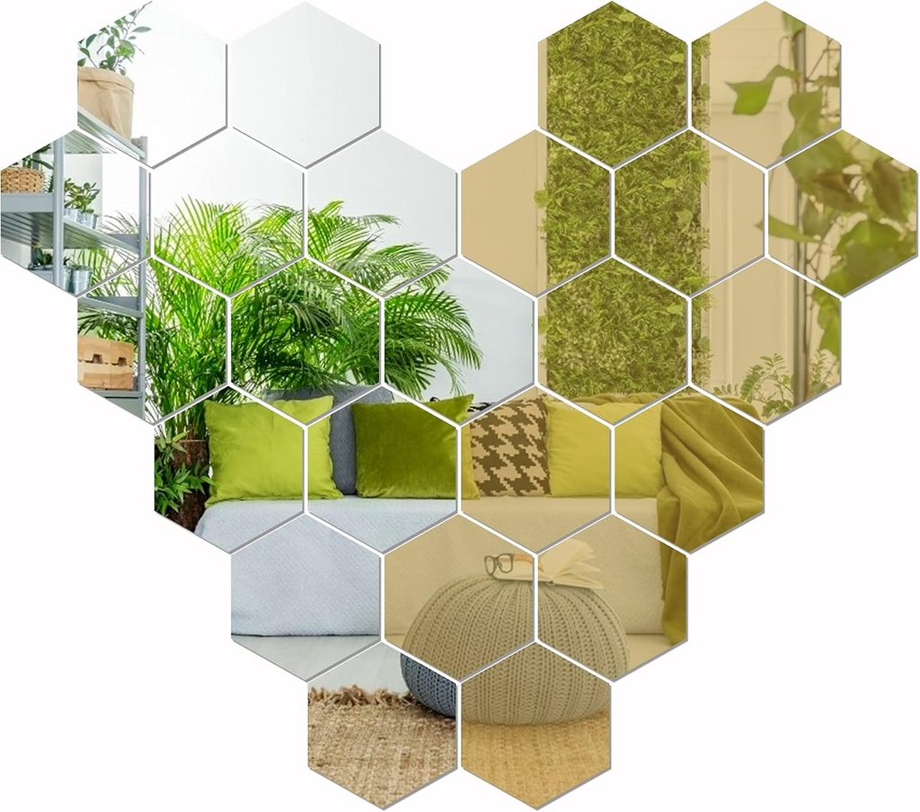 LYGZTing 24 PCS Mixed Acrylic Mirror Wall Stickers