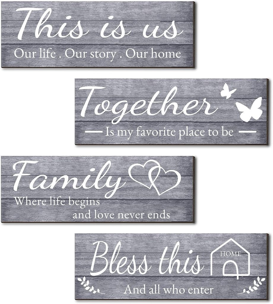 Rustic Wooden Farmhouse Bedroom Wall Art Decor