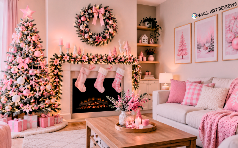Pink Christmas Wall Decor
