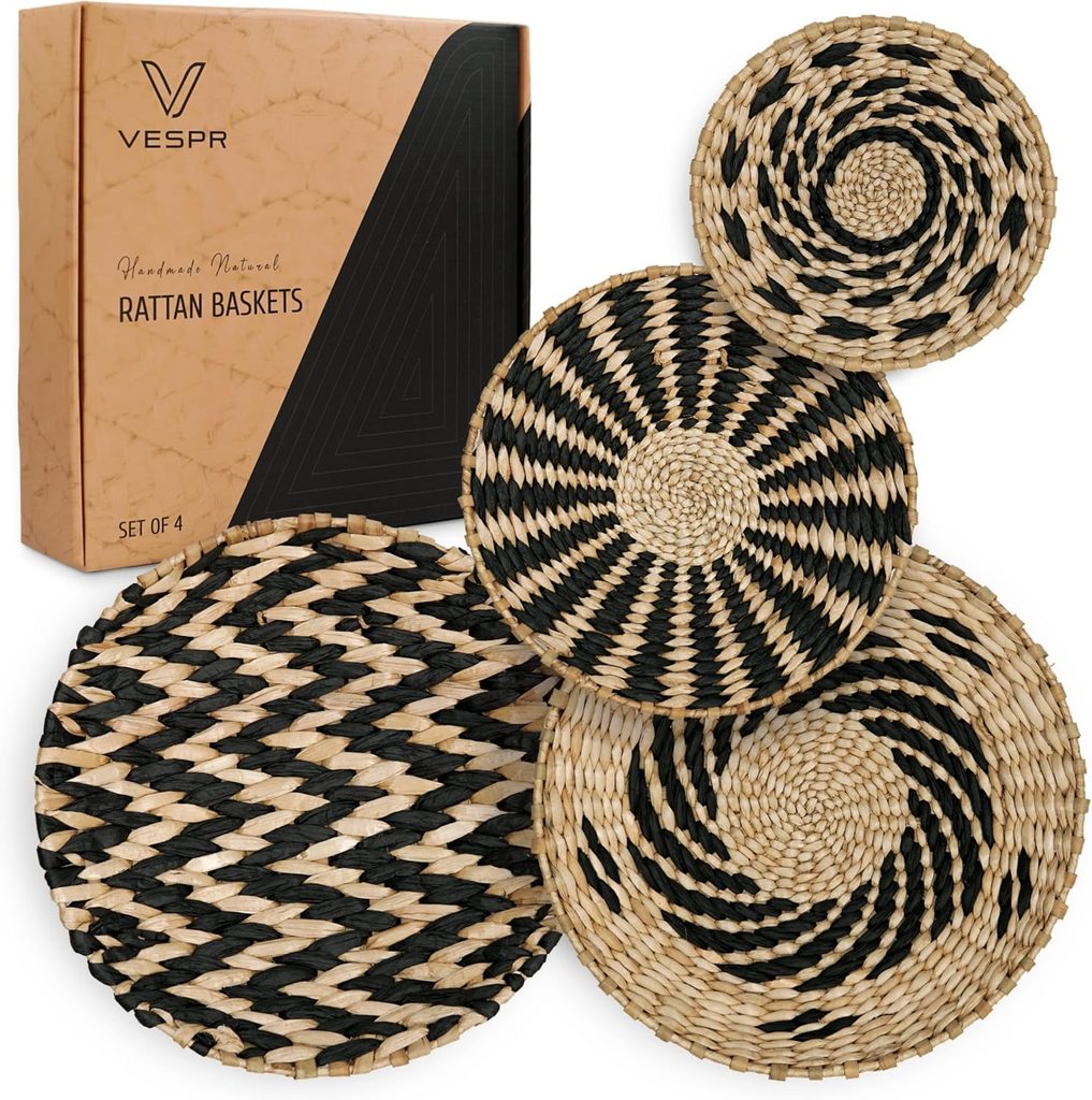 Handmade Rustic Rattan Wall Decoration Set