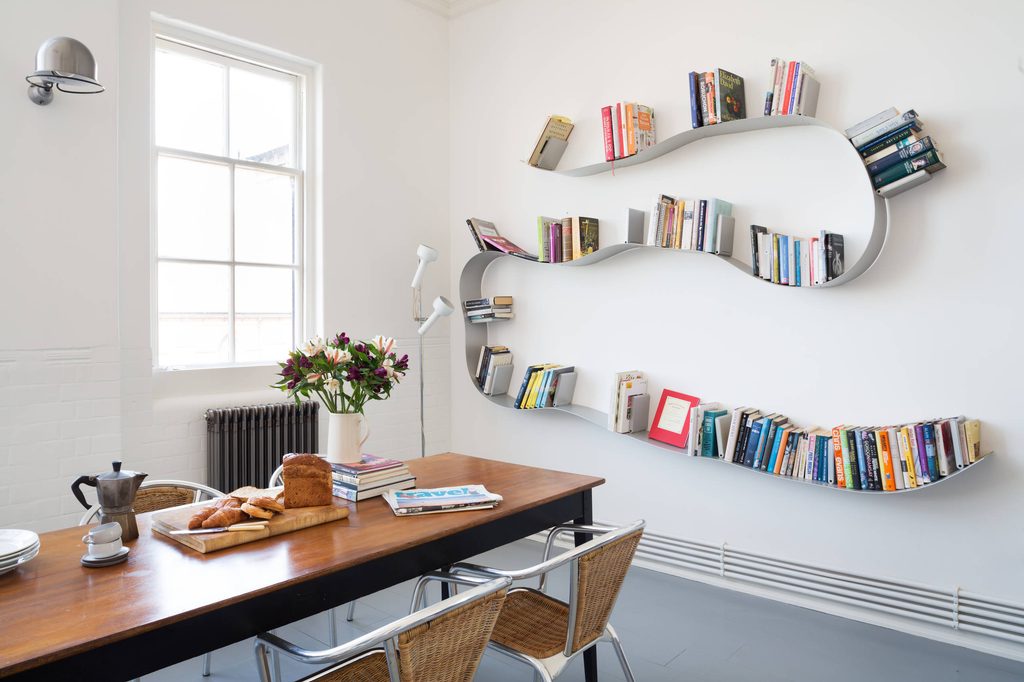 Round Shaped Shelves with Books & Toys