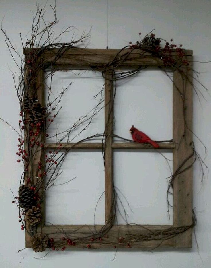 Rustic Window Frame Wall Decor