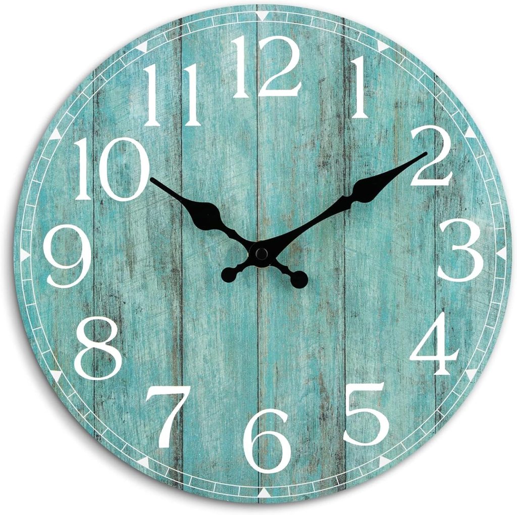 HYLANDA Non-Ticking Rustic Wall Clock