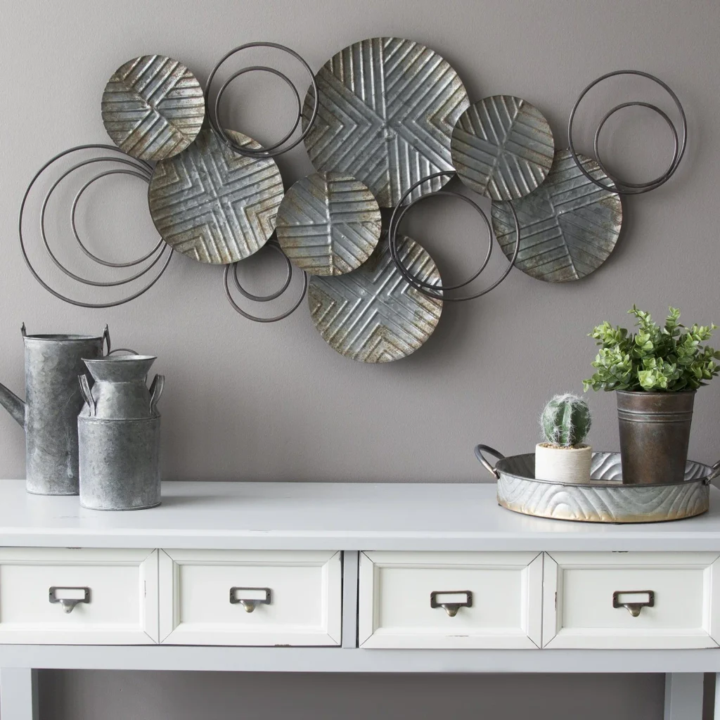 Silver Circle Plates Wall Decor
