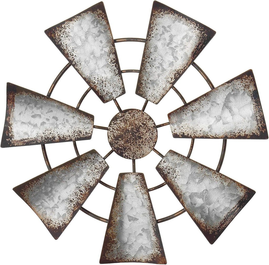 Farmhouse Rustic Windmill Iron Wall Hanging