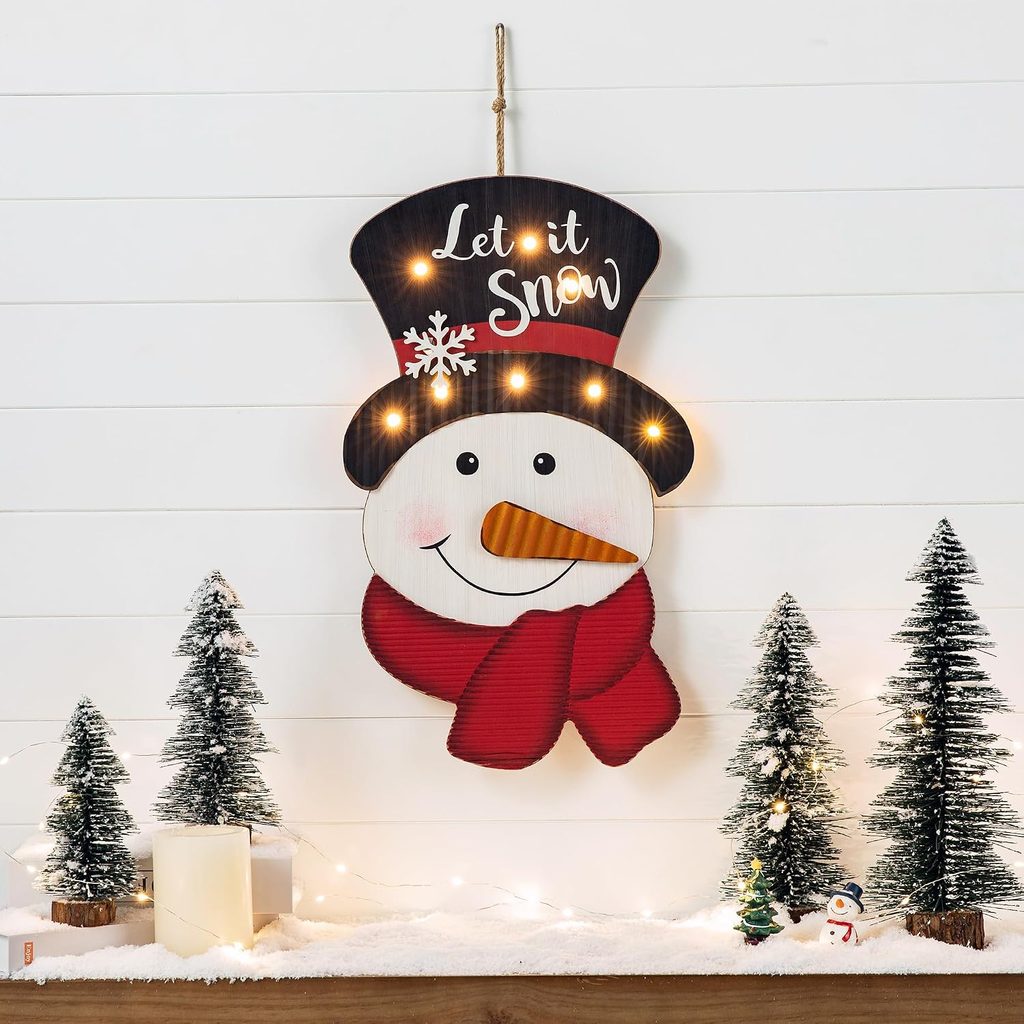Lighted Christmas Let it Snow Decorative Wall Hanging
