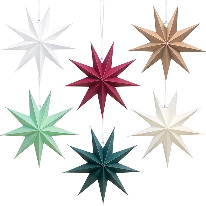 3D Star Paper Wall Decoration for Christmas