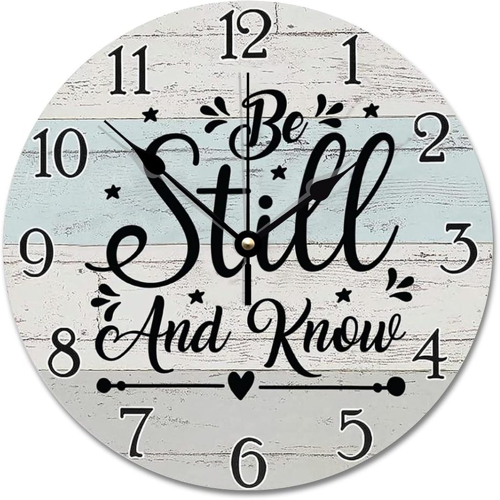 Wooden Wall Clock with Quote