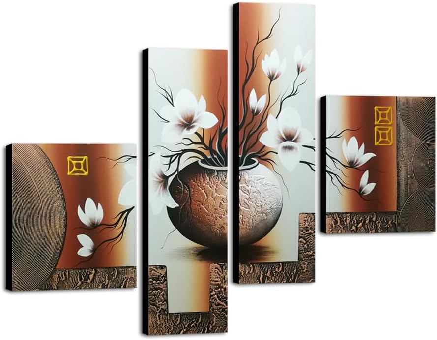 Elegant Flowers Hand-painted Canvas Wall Art