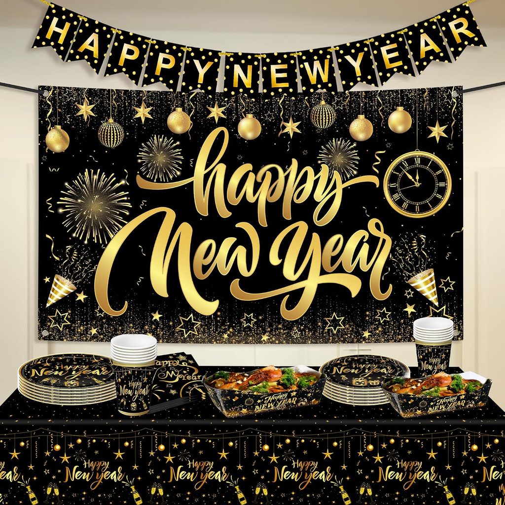 Happy New Year Curtain Wall Decorations