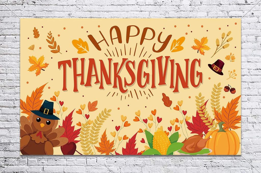 Autumn Harvest Happy Thanksgiving Banner Decor
