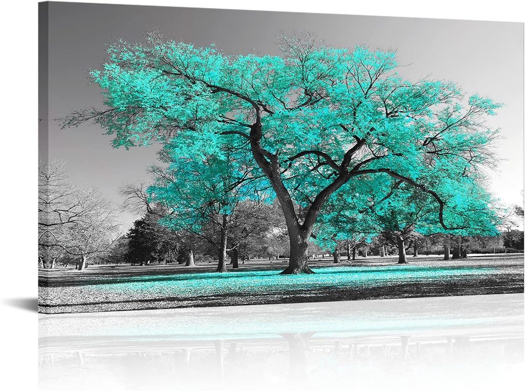 Teal Tree Turquoise Canvas Prints Wall Decor
