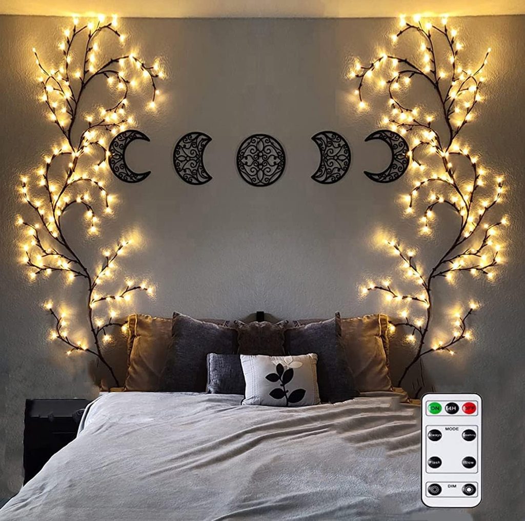 Lighted Christmas Wall Decor with Plant