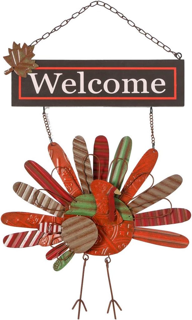 Vintage Thanksgiving Metal Turkey Wall Hanging