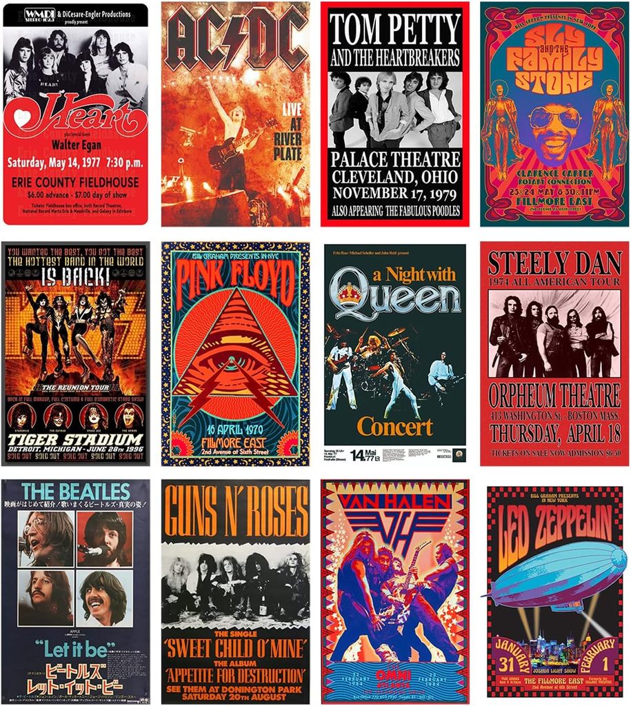 Retro Rock Concert Poster Collection