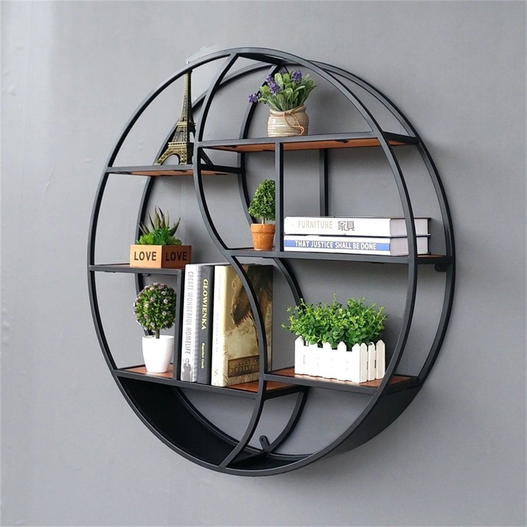Wall Decor with Round Book Shelves