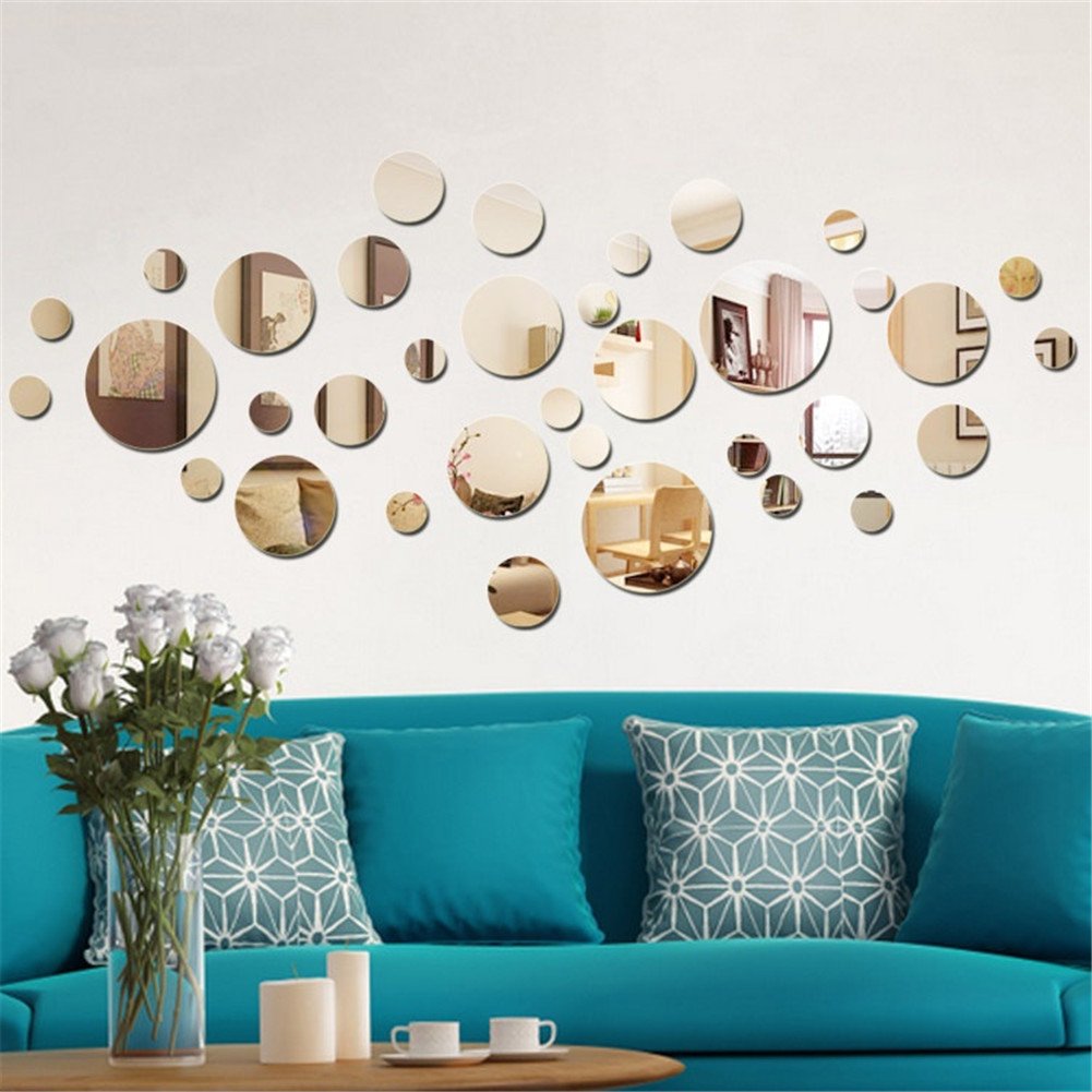 Wall Decor with Round Mirror
