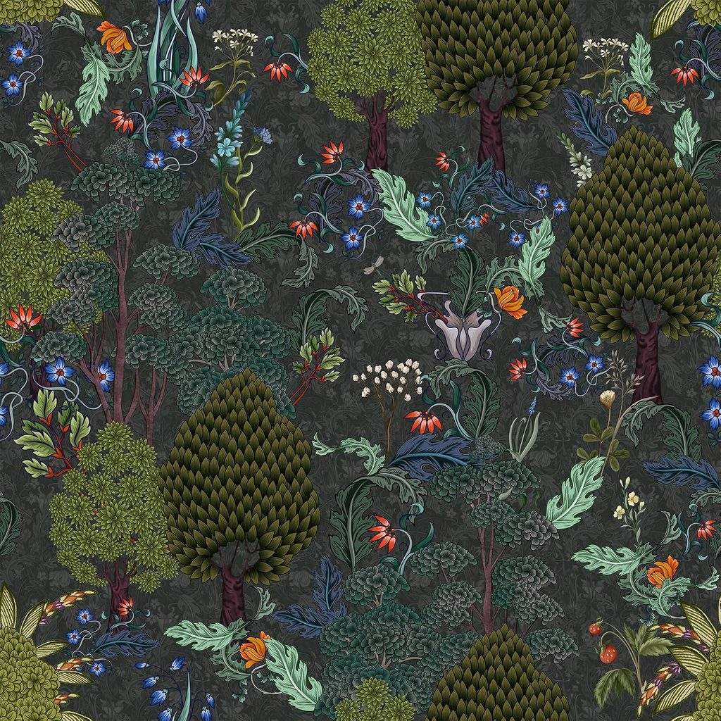 Moody Evergreen Forest Wallpaper Panel