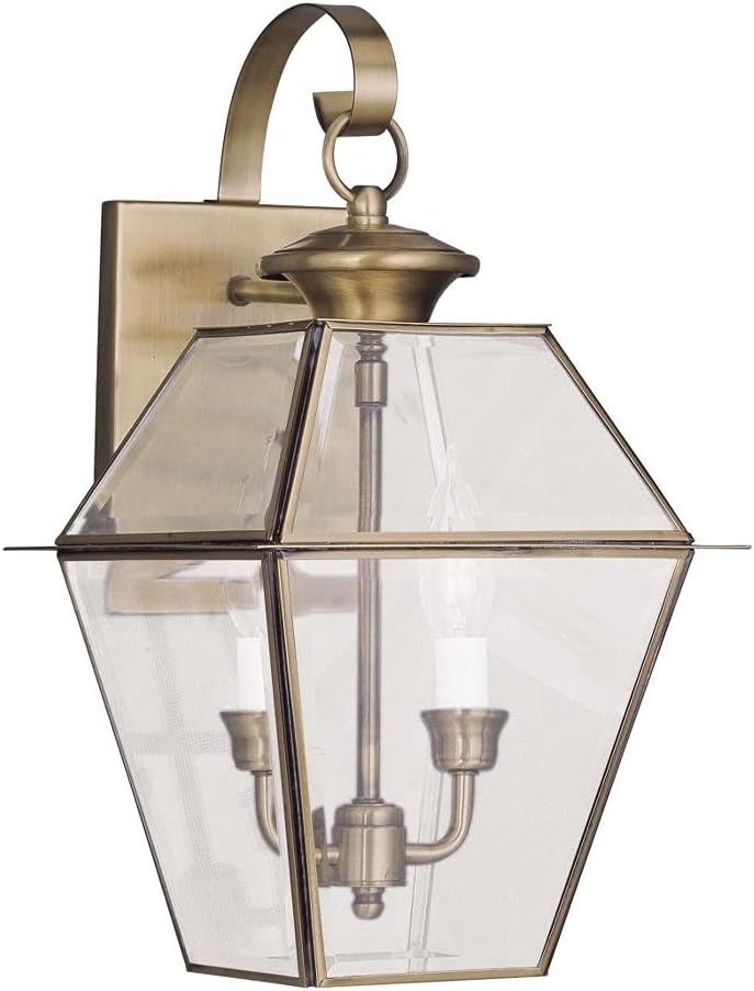Livex Wall Lights Antique Brass Wall Lantern