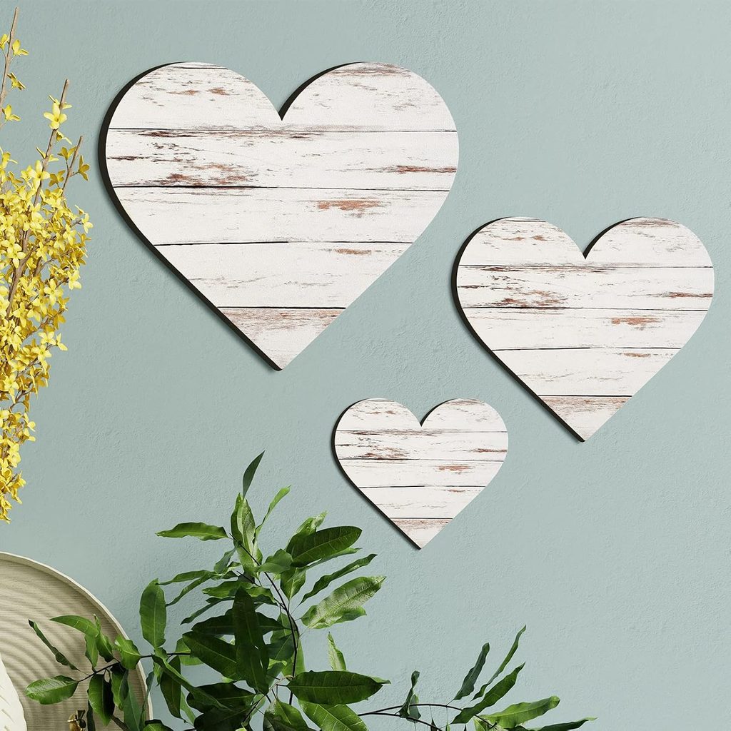 Heart Shaped Wood Sign Buffalo Plaid for Bedroom