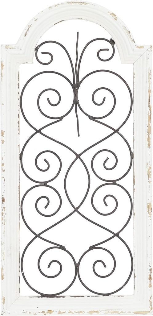 Deco 79 Wood Scroll Window Inspired Wall Decor