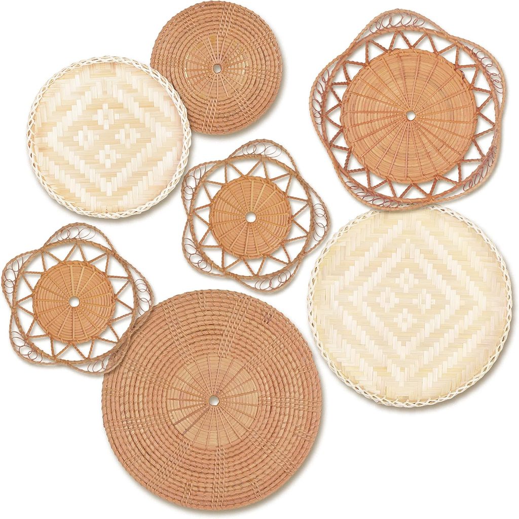Boho Rattan Handmade Decorative Wall Baskets