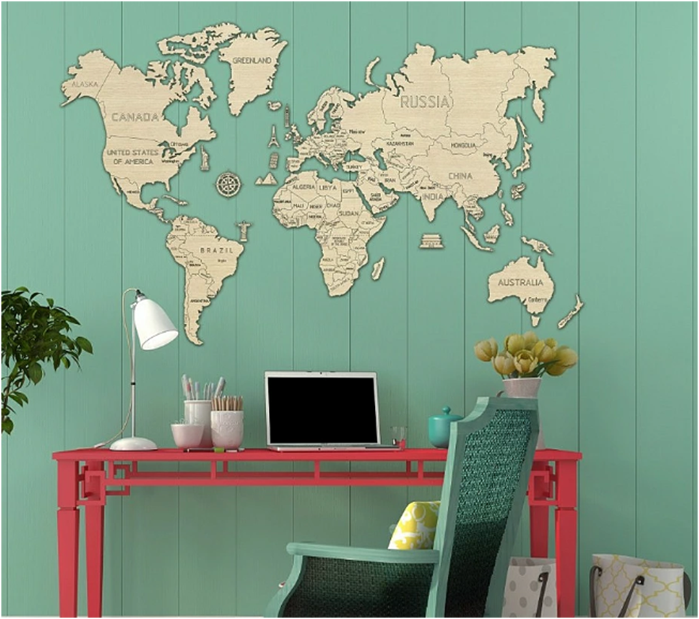 Wall Decoration with World Map